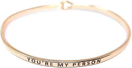 Miniatura 33 de By you - Brazalete con gancho, pulsera delgada grabada con un mensaje positivo e inspirador