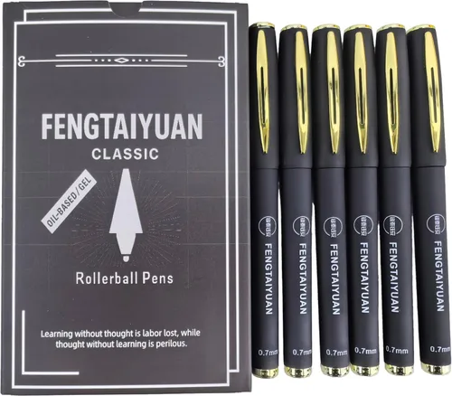 Miniatura 12 de Fengtaiyuan B07P18x6, bolígrafos de gel de tinta azul - agarre cómodo antideslizante, tinta azul, punta fina, 0.7mm, tinta de secado rápido, caja