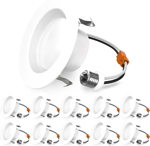 Miniatura 9 de Sunco - Juego de 12 luces LED empotrables de reajuste de 15,2 cm, luces de techo de tipo candelabro, borde deflector, 965 lm, 13 W
