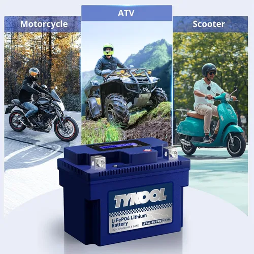 Miniatura 6 de TYKOOL YTX4L-BS-Pro Batería de litio de alto rendimiento para motocicleta, 180CCA 12.8V 3Ah LiFePO4, batería para deportes de motor, con BMS