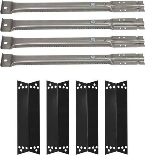 Paquete de 4 quemadores de tubo de parrilla de gas para barbacoa y placa de protección térmica, piezas de repuesto para tienda de campaña Kenmore