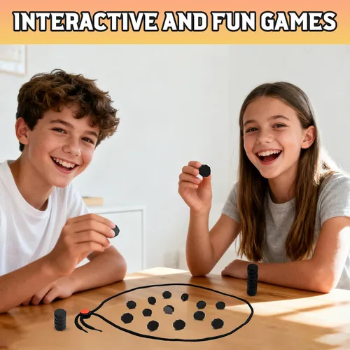 Miniatura 4 de Juego de ajedrez con 20 piedras, juego de ajedrez de plástico para adolescentes y adultos, regalos de Pascua, juegos de viaje, divertido juego