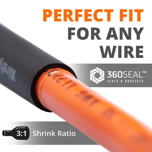 Miniatura 4 de Wirefy Kit de tubos termorretráctiles, 275 piezas, relación 3:1, forro adhesivo, tubo retráctil de alambre, tubo termorretráctil industrial