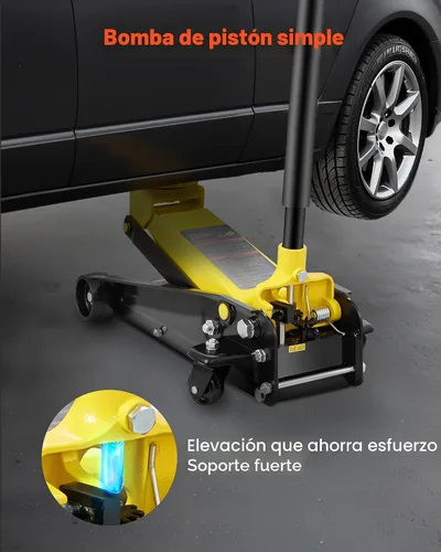 Miniatura 5 de VEVOR Gato de piso de perfil bajo de 3 toneladas para vehículos todo terreno, gato de carreras de acero resistente con bomba de elevación rápida