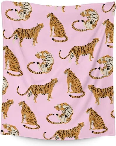 Miniatura 9 de Manta de tigre para regalar – Manta divertida de 30 x 40 pulgadas para niños y niñas – Manta negra suave y mullida para sofá, sofá y cama