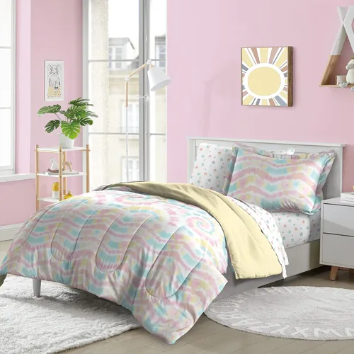 Miniatura 20 de dream FACTORY - Juego de edredón de microfibra ultrasuave para niñas, color rosa, tamaño individual, diseño de princesa mágica Princesa Mágica Rosa