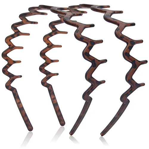 Miniatura 9 de Diademas en zig zag para mujeres y hombres, diadema ondulada de plástico antideslizante con peine de dientes, diademas clásicas de los años 90