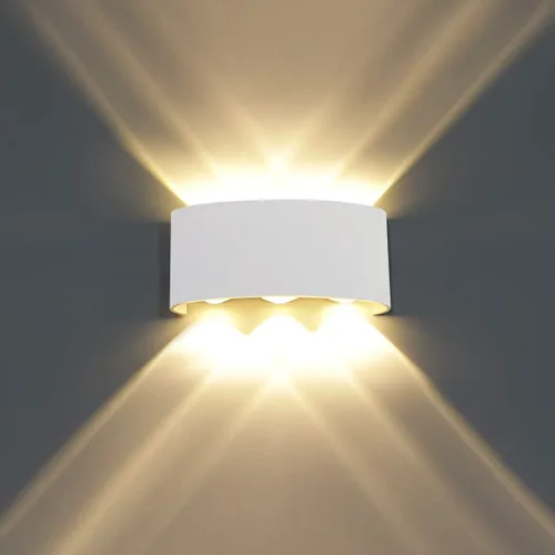 Miniatura 12 de Kawell Lámpara de pared moderna impermeable de 8 W, lámpara de pared LED de aluminio, para interiores y exteriores, para baño, dormitorio, pasillo
