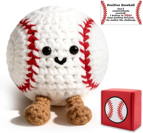 Regalos de béisbol de ganchillo, divertido regalo inspirador de béisbol para niños, jugadores, entrenadores, amantes del béisbol, regalos de felpa