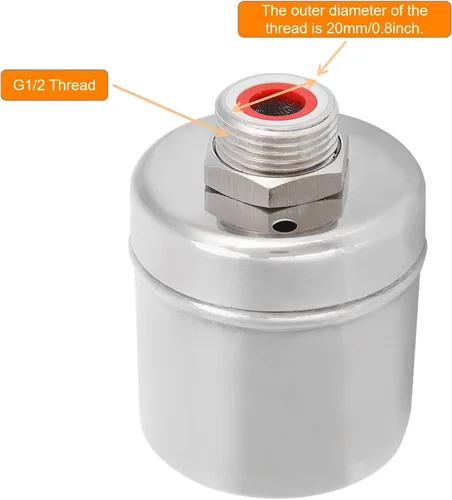 Miniatura 5 de Válvula de agua de rosca G1/2 pulgadas para tanque de acero inoxidable válvula de control automático de nivel de agua mini válvula de bola flotante