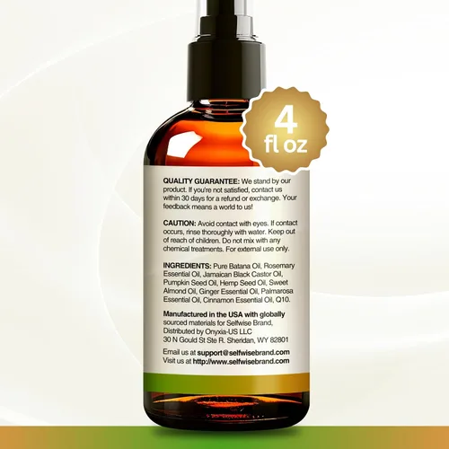 Miniatura 9 de SELFWISE Aceite de batana para el crecimiento del cabello con ricino de romero, 100% puro, orgánico, prensado en frío, sin refinar de Honduras por