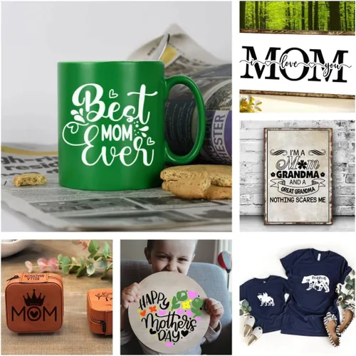 Miniatura 3 de DGAGA 16 plantillas de pantalla de seda para papá y mamá y pasta de tiza, mini espátulas de serigrafía, plantillas reutilizables para manualidades
