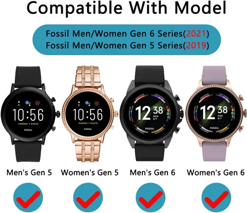 Miniatura 2 de Suoman Paquete de 3 protectores de pantalla para Fossil Gen 5 Julianna HR y Fossil Gen 6 para mujeres y hombres, película protectora de pantalla