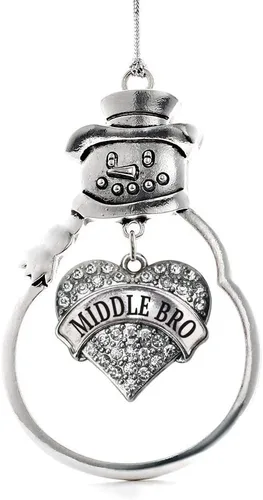 Miniatura 171 de Inspired Silver - Big Sis - Adorno de Navidad plateado - Adorno de árbol de Navidad con dije de corazón con circonita cúbica - Decoración colgante