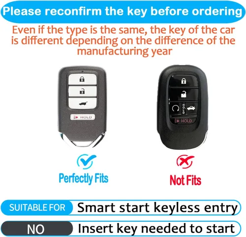 Miniatura 2 de Tukellen Funda para llavero Honda, TPU suave de alta calidad, protección completa, funda para llavero Accord Civic CRV Pilot Ridgeline Odyssey Azul