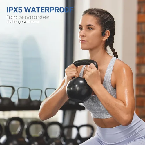 Miniatura 2 de Auriculares de conducción ósea de oído abierto, auriculares Bluetooth inalámbricos IPX5 impermeables para deportes, correr, gimnasio, ciclismo