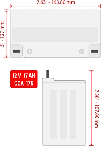 Miniatura 2 de Caltric Batería AGM compatible con John DeereZ330M Z330 Z335E Z335M Z345M Z345R Z355E Z355R