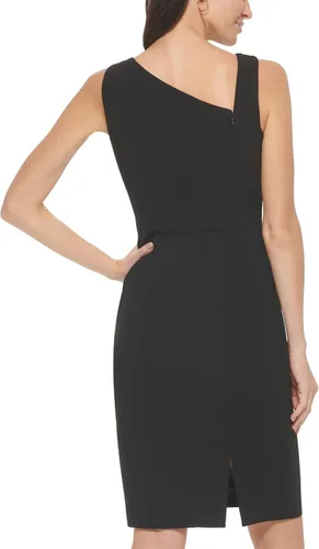 Miniatura 2 de Calvin Klein Vestido de crepé de buceo con escote acampanado para mujer, silueta de vaina, estilo sin cierre