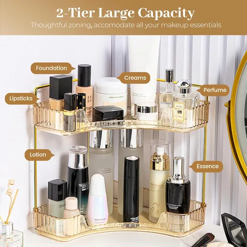 Miniatura 2 de Aveniee Organizador de Esquina para Encimera de Baño, Estante de Encimera de Baño Organizador de Maquillaje para Tocador, Bandeja de Perfume