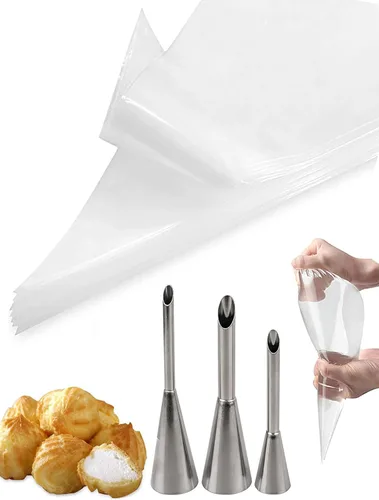 Boquilla para Rellenar con Crema 3 Piezas, Herramienta de Relleno de Cupcakes con 20 Bolsas de Repostería Desechables para Rellenar Donas, Cupcakes