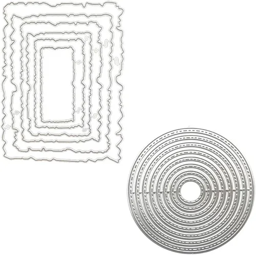 Troqueles de corte de metal para anidar círculos y rectangulares, plantillas troqueladas para hacer tarjetas, álbumes de recortes, papel,