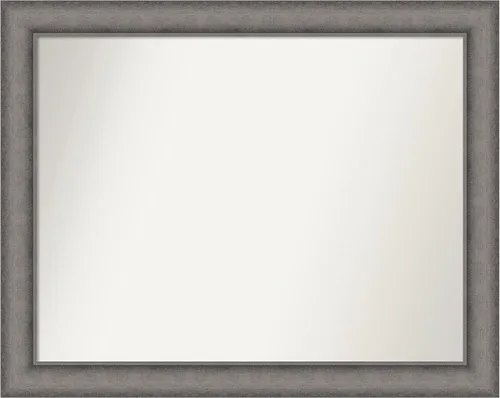 Miniatura 412 de Amanti Art Espejo de pared personalizado no biselado (24.5 x 24.5 pulgadas), marco gris marrón alta, varios tamaños personalizados, espejo de baño