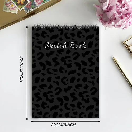 Miniatura 2 de Deokke Cuaderno de bocetos encuadernado en espiral, 9 x 12 pulgadas, papel grueso de 3.53 oz/m², 50 hojas y 100 páginas, libro de bocetos
