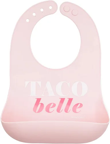 Bella Tunno Wonder Bib - Baberos de silicona ajustables para bebés niñas, silicona duradera e impermeable libre de BPA, Taco Bell Taco Belle