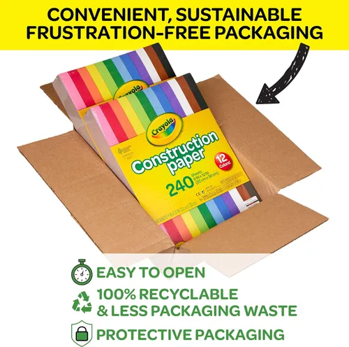 Miniatura 8 de Crayola Paquete a granel de papel de construcción (480 hojas), 10 colores surtidos, 9 x 12, suministros de arte y manualidades para el aula