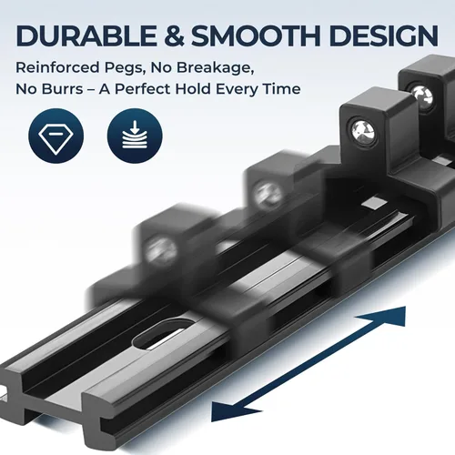 Miniatura 3 de Reniteco Organizador de Enchufes ABS para Herramientas - Porta Enchufes Negro de Calidad Premium, Kit de 9 Piezas con 1/4 Pulgadas x 48 Clips, 3/8