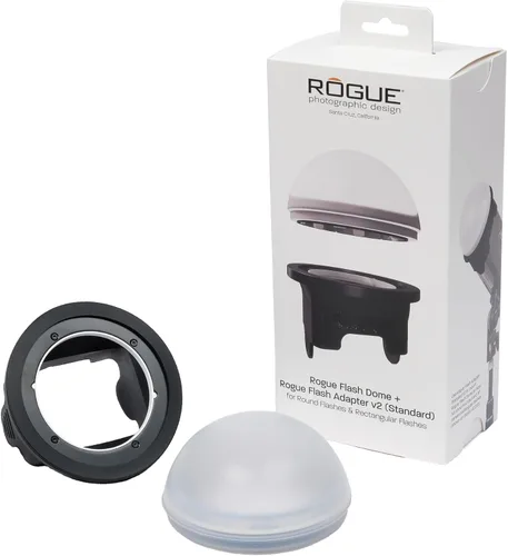 Domo magnético para flash Rogue + adaptador de flash Rogue estándar v2 | Utiliza el difusor suave Flash Dome en tu luz de velocidad con el adaptador