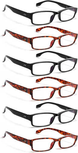 Miniatura 11 de NORPERWIS Paquete de 6 Gafas de Lectura para Mujeres y Hombres, Lectores de Luz Azul, Anteojos de Computadora Antirreflejos con Bisagra de Resorte
