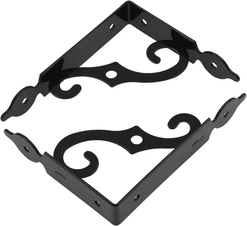Miniatura 5 de Luomorgo 10 soportes decorativos en L para estantes, montaje en pared, en forma de L, soporte flotante para estante de metal resistente, soporte