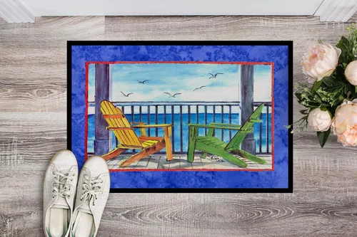 Miniatura 2 de Caroline's Treasures 8767MAT Adirondack - Tapete azul para puerta delantera, 18 x 27 pulgadas, para interiores y exteriores, para entrada