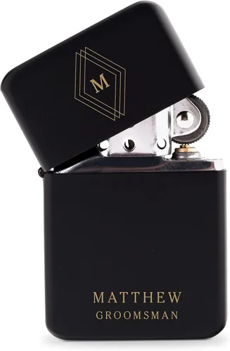 Miniatura 29 de WEDDINGSTAR Encendedor personalizado grabado de metal negro plomizo a prueba de viento, grabado con monograma personalizable, recargable