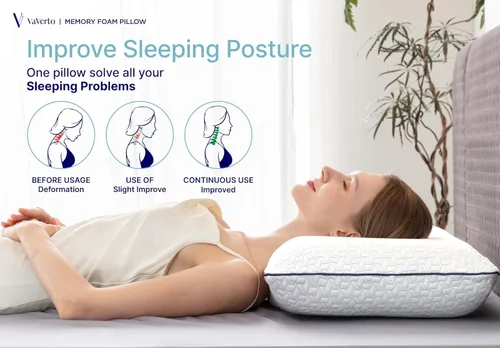 Miniatura 5 de Almohada de espuma viscoelástica de gel refrescante, paquete de 1, almohadas de cama tamaño King para dormir, almohada firme - Almohada para dormir