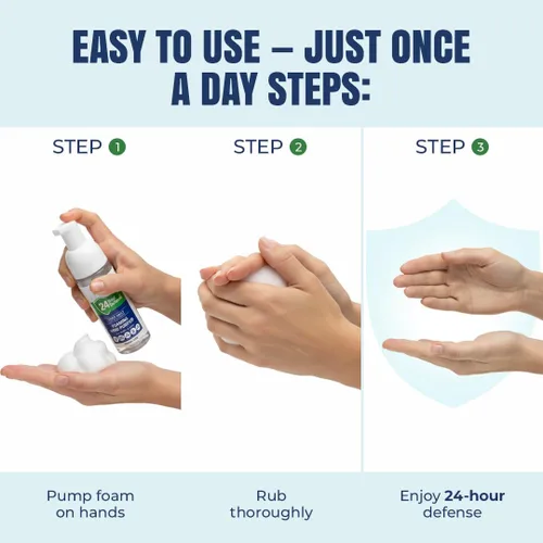 Miniatura 7 de Everest Microbial Defense 24 Hour Defense Foaming Hand Sanitizer – Alcohol Free & Fragrance Free – Moisturizing Travel Size Pump for Sensitive Skin