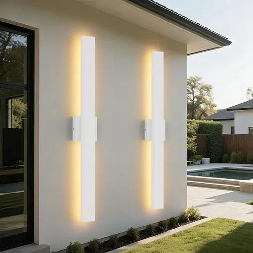 Miniatura 18 de Aipsun Aplique de pared negro para exteriores, 3000 K, 4000 K, 6000 K, 23.6 pulgadas, luz exterior moderna de 23.6 pulgadas, 1 paquete, luz de pared