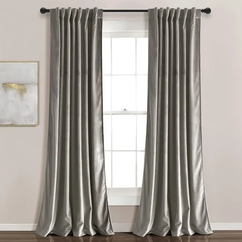 Miniatura 19 de Lush Decor Prima Velvet - Par de paneles de cortinas para ventana con pestaña trasera y bolsillo para cortinero, 84 pulgadas de largo x 54 pulgadas