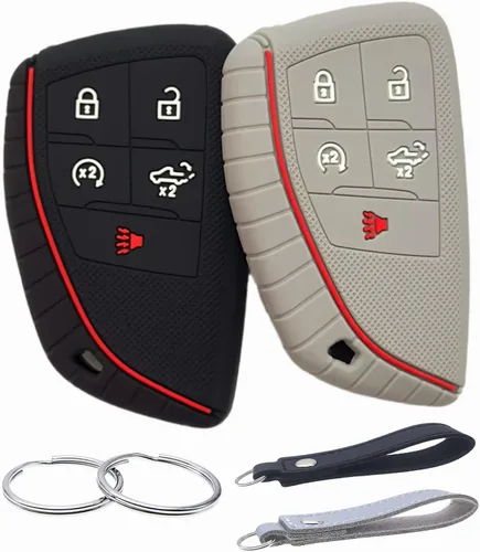 REPROTECTING Funda de goma de silicona para llavero compatible con Chevy Chevrolet Silverado 1500 GMC Sierra 1500 2026-2022, Silverado Sierra 2500HD