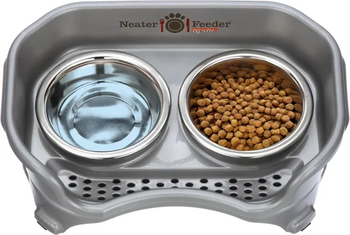 Miniatura 8 de Neater Feeder Express - Cuencos elevados a prueba de desorden para gatos, estación de alimentación antiderrames, platos de acero inoxidable