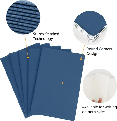 Miniatura 4 de EUSOAR Diarios para cuadernos, paquete de 24 cuadernos A5 de 5.5 x 8.3 pulgadas, 60 páginas/30 hojas de tapa blanda con rayas universitarias, 100