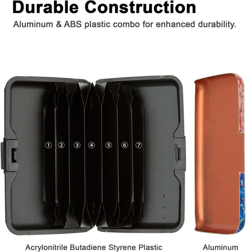 Miniatura 61 de Soporte para tarjetas de crédito, cartera metálica con bloqueo RFID para tarjetas de identificación para mujeres y hombres, funda rígida de aluminio