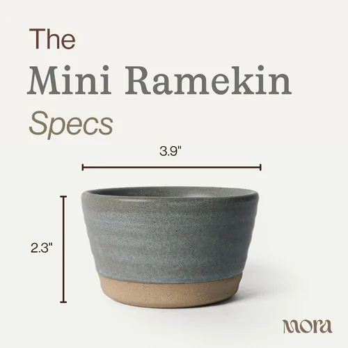 Miniatura 2 de Mora Juego de 4 Mini Ramekins, Platos de Cerámica para Hornear de 8 onzas - Aptos para Microondas, Horno y Lavavajillas - Pimienta Negra peppercorn