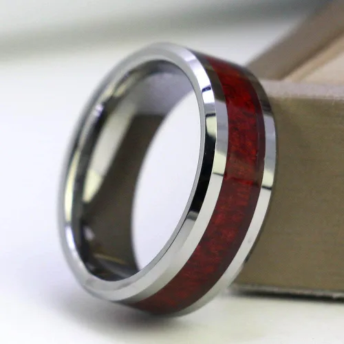 Miniatura 29 de Conjunto de dos anillos de boda para él y para ella, anillos para parejas. Anillos de compromiso para novia en acero inoxidable chapado en oro Blanco