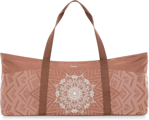 Miniatura 11 de Gonex Bolsa para esterilla de yoga, bolsa de gimnasio de lona extra con cremallera de metal impermeable, se adapta a tapetes y bloques, elegante Azul