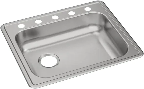 Miniatura 19 de Elkay GE12521 Dayton Fregadero de cocina empotrable de una sola cubeta de acero inoxidable de 25" - 1 orificio para grifo