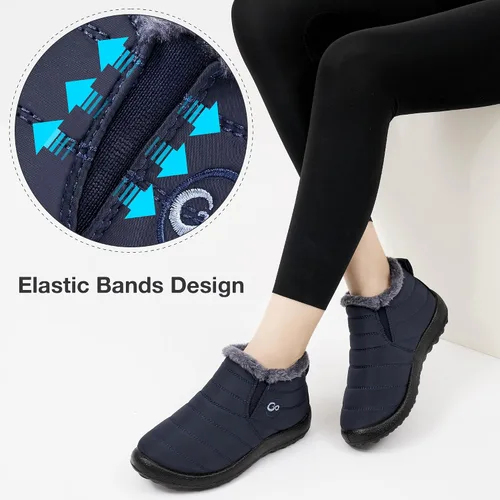 Miniatura 5 de Botas de nieve de invierno para mujer, impermeables, con forro de piel, cómodas, botas de exterior cálidas, antideslizantes, para invierno