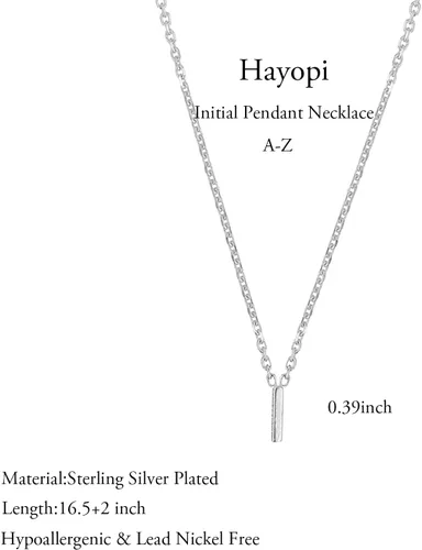 Miniatura 40 de Collares con iniciales para mujer, delicado collar de letra plateada con nombre personalizado con monograma, collar simple y lindo con inicial