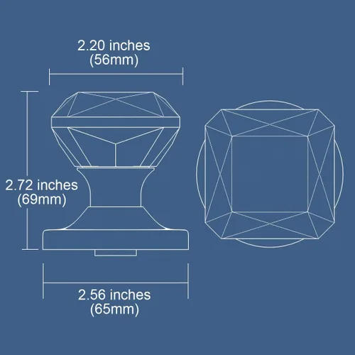 Miniatura 8 de Paquete de 8 pomos de puerta de cristal de corte princesa Passage Roseta redonda cromada